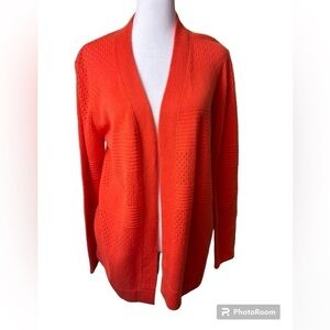 Stitch & Needle 100% Cashmere Open Cardigan Papaya Patterned Knit Size XS